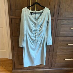 Escada Light Blue Long Sleeve Dress